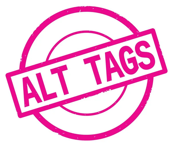 ALT TAGS texto, escrito en rosa sello círculo simple . —  Fotos de Stock