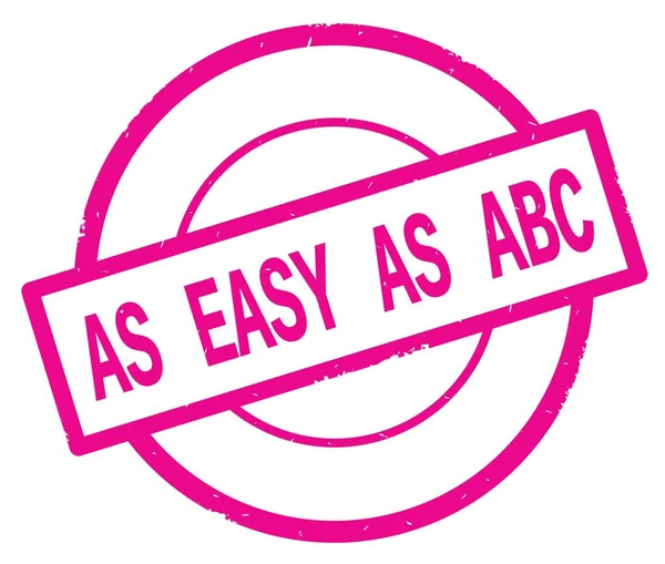 COMO FÁCIL texto ABC, escrito em rosa carimbo círculo simples . — Fotografia de Stock