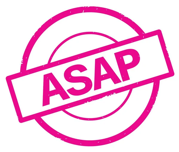 ASAP текст, написаний на рожевий простий коло штампом. — стокове фото