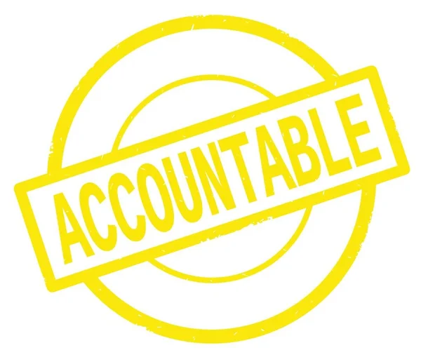 Текст ACCOUNTABLE, написаний на жовтій простій марці кола . — стокове фото