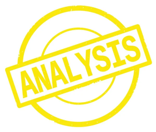 黄色の単純な円のスタンプに書かれた分析テキスト. — ストック写真