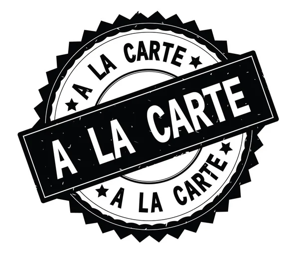 SMS-La Carte czarne okrągły znaczek, zig zag obramowaniem. — Zdjęcie stockowe