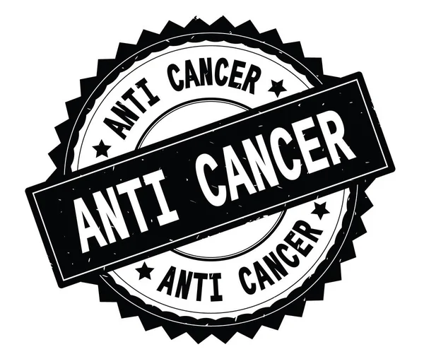 ANTI CANCER sort tekst runde stempel, med zig zag grænse . - Stock-foto