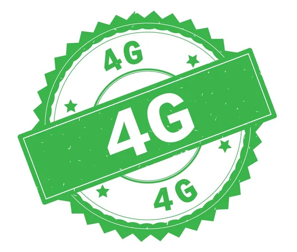 4G зелений текст круглої марки, з зигзагом кордону . — стокове фото