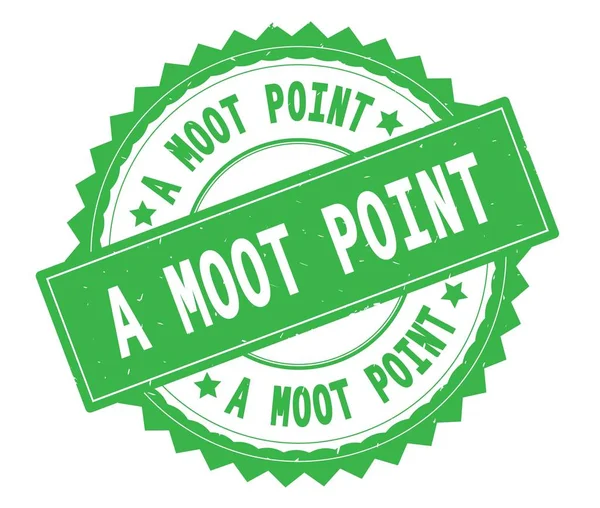 Um MOOT POINT texto verde carimbo redondo, com borda zig zag . — Fotografia de Stock