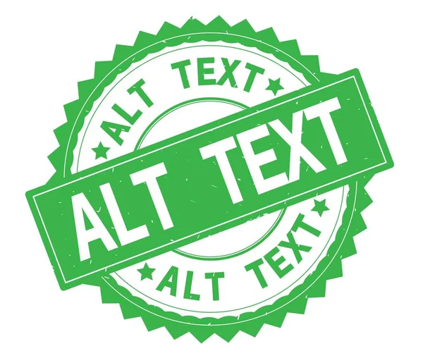 Alt Text grüner Text runde Marke, mit Zick-Zack-Rand. — Stockfoto