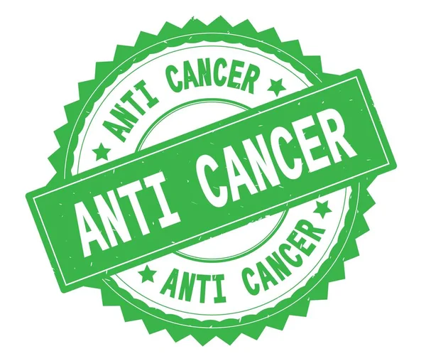 ANTI CANCER grøn tekst runde stempel, med zig zag grænse . - Stock-foto