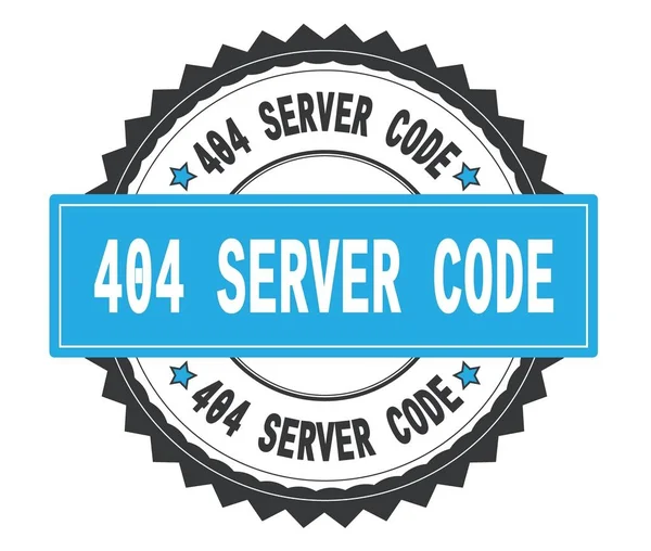 404 kod serwera tekst na szary i cyjan pieczęć okrągła, z zig zag — Zdjęcie stockowe