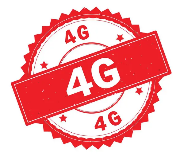 4g kırmızı metin damgası, zig zag kenarlıklı yuvarlak. — Stok fotoğraf