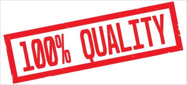 Kırmızı dikdörtgen kenarlık damga üzerinde yüzde 100 kalite metin.