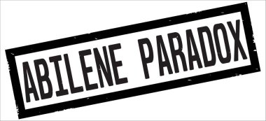 ABILENE PARADOX text, on black rectangle border stamp. clipart