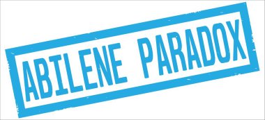ABILENE PARADOX text, on cyan rectangle border stamp. clipart