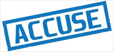 Mavi dikdörtgen kenarlık damga üzerinde metin suçlamak.