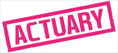 Actuary metni, pembe dikdörtgen kenarlık damgası.