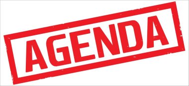 Gündem metin, kırmızı dikdörtgen kenarlık damgası.