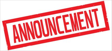 Duyuru metni, kırmızı dikdörtgen kenarlık damgası.