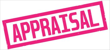 Pembe dikdörtgen kenarlık damga üzerinde değerlendirme metin.