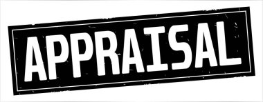 Tam siyah dikdörtgen damga üzerinde değerlendirme metin.