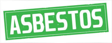 Asbest metni, tam yeşil dikdörtgen damgası.