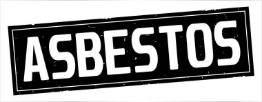 Asbest metni, tam siyah dikdörtgen damgası.