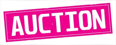 Açık artırma metni, tam pembe dikdörtgen damgası.