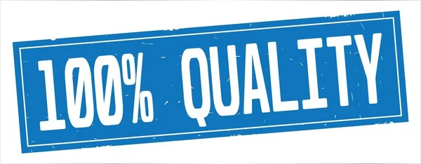 100 PERCENT QUALITY testo, su timbro rettangolo blu pieno . — Foto Stock