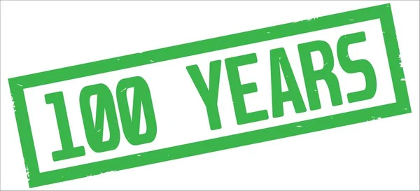 Текст 100 ЛЕТ, на марке зеленого прямоугольника . — стоковое фото