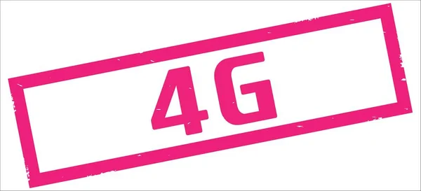 4g tekst, na różowy prostokąt granicy stempel. — Zdjęcie stockowe