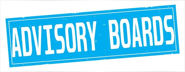 ADVISORY BOARDS text, on full cyan rectangle stamp. — Stock Photo, Image