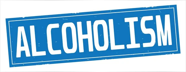 Alcoholisme tekst, op volledige blauwe rechthoek stempel. — Stockfoto