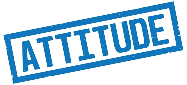 ATTITUDE text, on blue rectangle border stamp. — Stock Photo, Image
