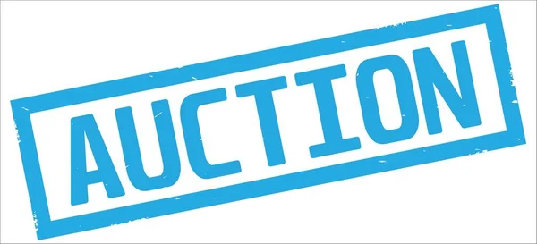 AUCTION text, on cyan rectangle border stamp. — Stock Photo, Image
