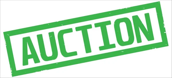 AUCTION text, on green rectangle border stamp. — Stock Photo, Image