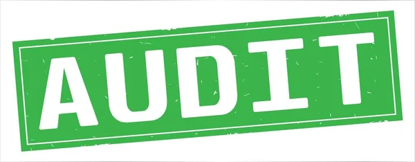 Audit-Text, auf grüner Rechteckmarke. — Stockfoto
