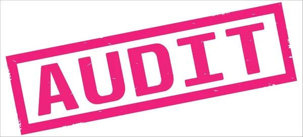 Текст AUDIT на рожевій рамці прямокутника . — стокове фото