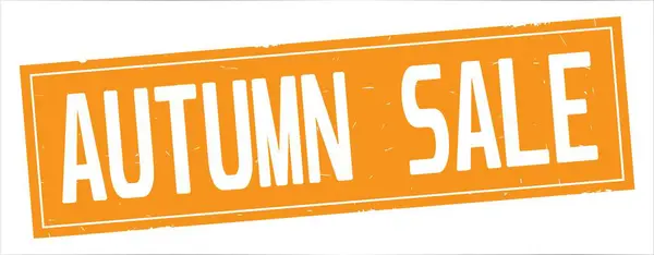 AUTUMN  SALE text, on full orange rectangle stamp. — Stock Photo, Image