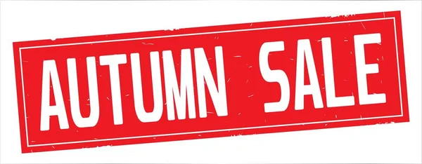 AUTUMN SALE text, on full red rectangle stamp. — Stock Photo, Image