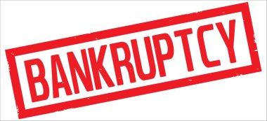 Kırmızı dikdörtgen kenarlık damga üzerinde iflas metin.