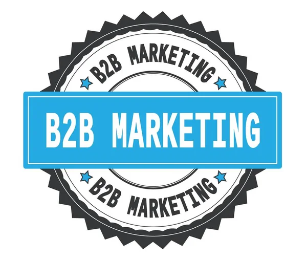 B2B Marketing tekst na szary i niebieski okrągły znaczek, z zig zag bo — Zdjęcie stockowe