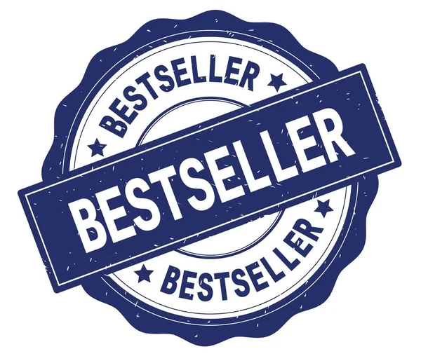 Testo BESTSELLER, scritto sul badge rotondo blu . — Foto Stock