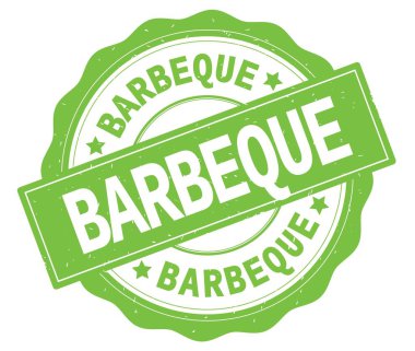 Barbekü metin, yeşil yuvarlak rozet yazılmış.