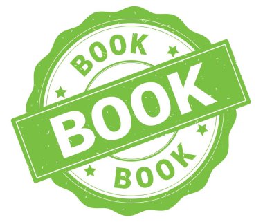 Yeşil yuvarlak rozet yazılmış kitap metni.