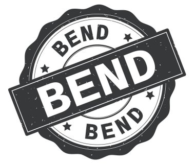 Gri yuvarlak rozet yazılmış metni eğmek.