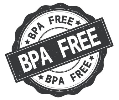 Bpa Free metin, gri yuvarlak rozet yazılmış.