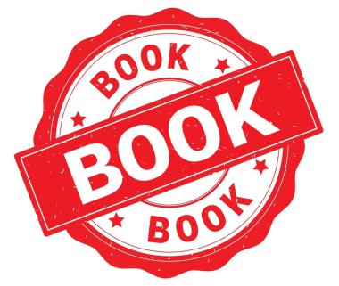 Kırmızı yuvarlak rozet yazılmış kitap metni.