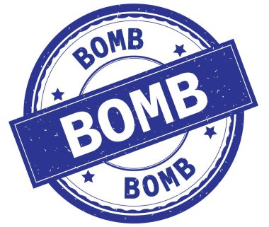 Bomba, mavi yuvarlak pencere boyutu üzerinde yazılı metin.