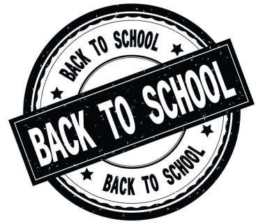 İçin metin siyah yuvarlak pencere boyutu üzerinde yazılı okula geri.