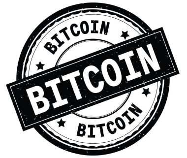 Yazılı metin siyah yuvarlak lastik damgası Bitcoin.
