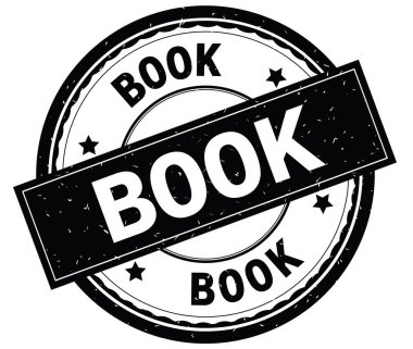 Kitap metni siyah yuvarlak lastik damga yazılmış.