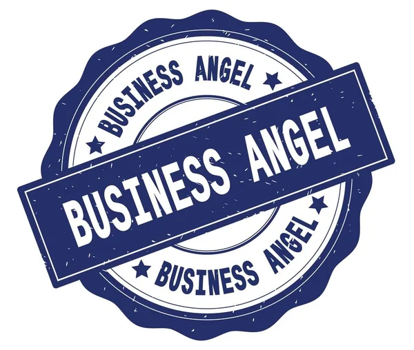 Business Angel tekst, geschreven op blauwe ronde badge. — Stockfoto
